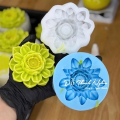 Khuôn Silicon - Hoa Sen Thái Nở - Mã C 8cm Màu Xanh Đúc Dày