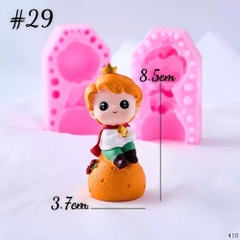 Khuôn Silicon - Em Bé - Hoàng Tử Bé Trai Ngồi Quả Cam #29 2 Mảnh 8.5cm