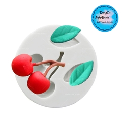 Khuôn Silicon - Trái Cây Berry - Cherry Có Lá