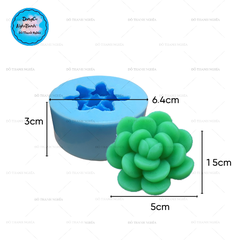 Khuôn Silicon - Sen Đá Nở - 5.2cm - Nhụy Cúp 3 Tầng
