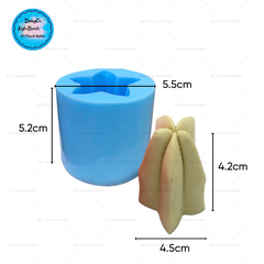 Khuôn Silicon - Sen Đá KHÍA - 3x5.8cm - 5 Khía