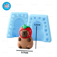 Khuôn Silicon - Động Vật - Capybara 2 Mảnh Trái Dâu