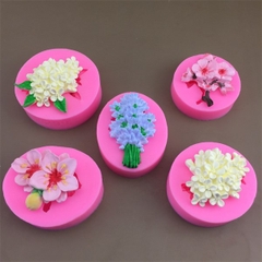 Khuôn Silicon - Chùm Hoa Cúc Lavender - Kèm Cành 7.8cm