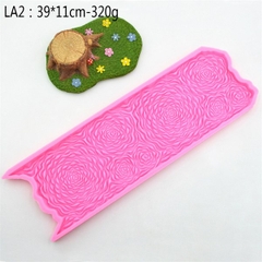 Khuôn Silicon - Viền Mảng Họa Tiết - Hoa Hồng LA02 - 39x11cm