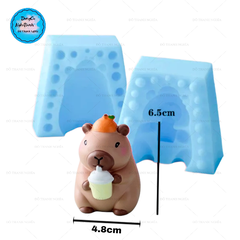 Khuôn Silicon - Động Vật - Capybara 2 Mảnh Trà Sữa 6Cm