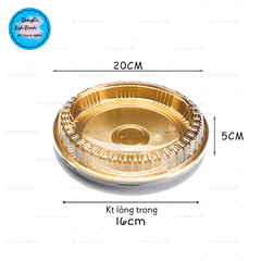 Hộp Nhựa - Tròn Đế Vàng 20cm Cao 5cm