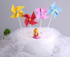 Set Bộ 3 Cắm Chong Chóng Phụ Kiện Trang Trí Bánh - vàng