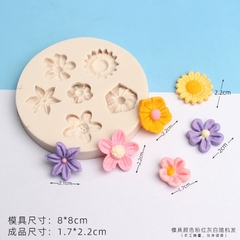 Khuôn Silicon - Hoa Cúc Dẹp TH 6c - 2 > 2.2cm