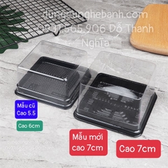 Hộp Nhựa - Vuông TN12 - 12x12cm Cao 7.2cm Đế Đen