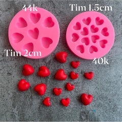 Khuôn Silicon - Trái Tim Trơn - 7c Tim 2cm