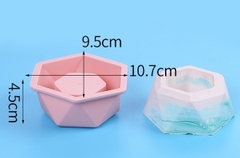 Khuôn Silicon - Chậu Cây - Đa Giác 10.7cm Cao 9.5cm