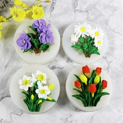 Khuôn Silicon - Hoa Tulip - SL95 - Chùm Hoa Tilip 8.1cm