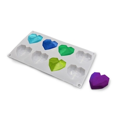 Khuôn Silicon - Trái Tim Kiểu - 6c Kim Cương 6.5cm