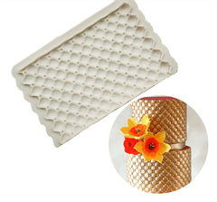Khuôn Silicon - Viền Mảng 2D - Tứ Giác Chấm 16x10cm