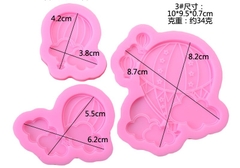Khuôn Silicon - Bầu Trời - Khinh Khí Cầu - Set 3 Kèm Mây