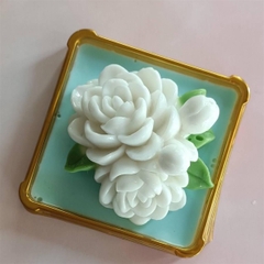 Khuôn Silicon - Chùm Hoa Hồng Trà - Kèm Lá Nụ 6Cm