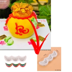 Khuôn Silicon - Viền Chuỗi Dây - Hủ Vàng 3 Sóng - 12.6cm