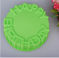 Khuôn Silicon - Đế - Chữ Happy Birthday Tròn 20 Cm
