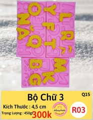 Khuôn Silicon - Chữ Cái IN - Bộ Chữ 3 R03 4.5cm Có Dấu