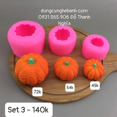 Combo 3 Khuôn Silicon Trái Bí Ngô - Trái Cây