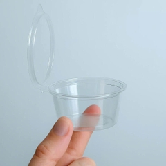 Hộp Nhựa Nắp Gập - Tròn - Chịu nhiệt - 120ml Nắp Liền - Set 50 Ly