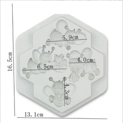 Khuôn Silicon - Côn Trùng - Bé Ong Kèm Hoa 4c