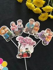 Set cắm ông bà lão phụ kiện trang trí bánh