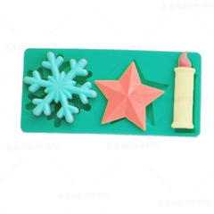 Khuôn Silicon - Noel - Cánh Tuyết Noel - Sao Đèn Cầy 3c