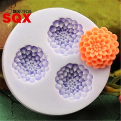 Khuôn Silicon - Hoa Cúc Dẹp Thược Dược 3c - 2.4cm