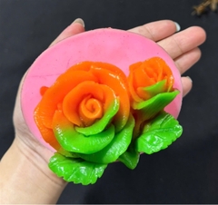 Khuôn Silicon - Chùm Hoa Hồng Nở - Kèm Nụ 9cm