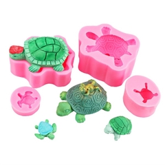 Khuôn Silicon - Biển - Rùa - Rùa Cõng Ếch 8cm
