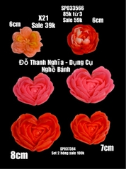 Khuôn Silicon - Hoa Hồng Trái Tim 7.5cm