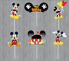 Set Cắm Mickey Đỏ Đen Phụ Kiện Trang Trí Bánh