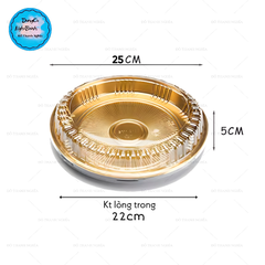 Hộp Nhựa - Tròn Đế Vàng 25cm Cao 5cm