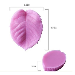 Khuôn Silicon - Lá Hồng - 6.2-7.7cm - Ép 2 Mảnh