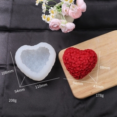Khuôn Silicon - Trái Tim Kiểu - Trái Tim Hoa 9.4cm