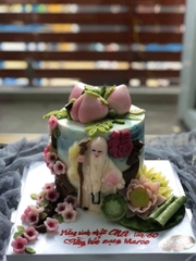 Khuôn Silicon - Ông Thọ Đứng Câm Trái Đào