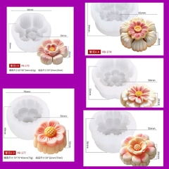 Khuôn Silicon - Hoa Mai Đào Nằm - Set 5 Mai Đào Trung Thu YB 174-YB 178