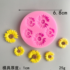 Khuôn Silicon - Hoa Cúc Dẹp Cắt Nhụy Chấm TH 5c - 2 > 2.7cm
