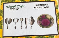 Kim 3D Inox - Bộ 5 - Mẫu 52 Hoa Hồng