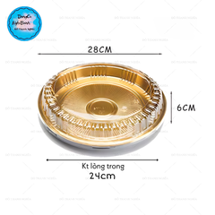 Hộp Nhựa - Tròn Đế Vàng 28cm Cao 6cm
