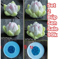 Khuôn Silicon - Hoa Sen Nụ - Set 2 Búp Sen 4.5cm 5.2cm