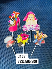 Set Cắm Cô Gái Phụ Kiện Trang Trí Bánh