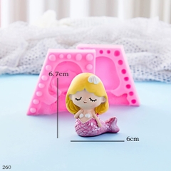 Khuôn Silicon - Biển Tiên Cá 2 Mảnh Đứng 6.7cm