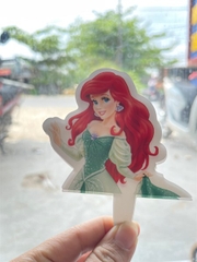 Set Cắm Giấy Hoạt Hình Phụ Kiện Trang Trí Bánh - CÔNG CHÚA TÓC ĐỎ 25 THẺ