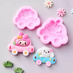 Khuôn Silicon - Mèo Kitty -Xe Mèo Kitty 5.7cm
