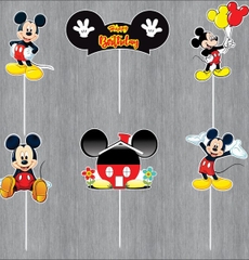 Set Cắm Mickey Đỏ Đen Phụ Kiện Trang Trí Bánh