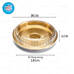 Hộp Nhựa - Tròn Đế Vàng 31cm Cao 6cm