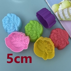 [10 cup] Khuôn Silicon - Cup Set 5cm - M07 - Cúc Cành Kèm Lá