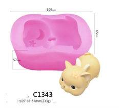 Khuôn Silicon - Động Vật - Heo Nằm Hoa 10x6.5x5.7cm